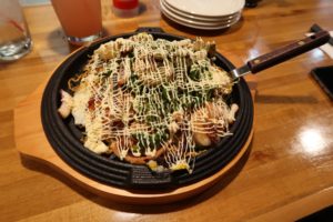 Okonomiyaki are Japanese pancakes