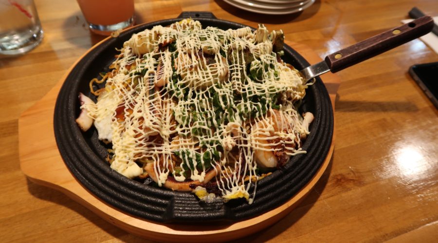 Okonomiyaki are Japanese pancakes